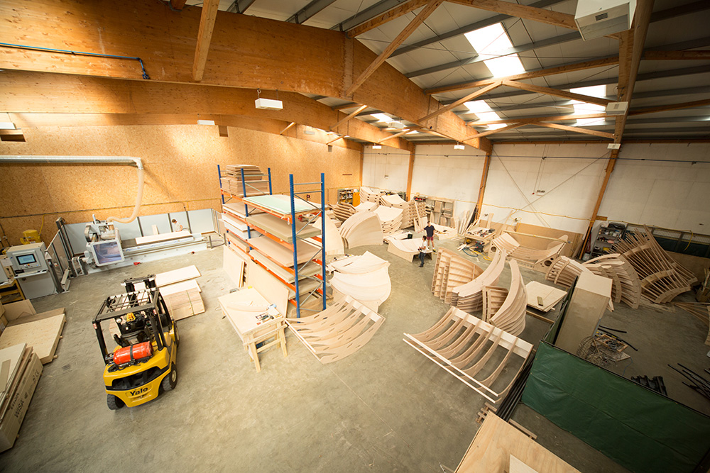 Overhead view of cambian's cnc manufacturing facility and assembly workshop located in Billingshurst, West Sussex